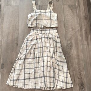 white christmas dresses Spice and Cream Plaid Strapless Mini Dress